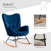 HOMCOM Schaukelstuhl ergonomisch, mit Samtoptik (Schwingsessel, 1 St), bis 150 kg belastbar, für Schlafzimmer, Wohnzimmer, Blau Bild 5