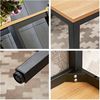 DlandHome Computertisch Holz Schreibtisch 120x60 cm Laptop PC Tisch, Moderner Bürotisch Arbeitstisch Konferenztische Esstisch aus Holz und Stahl für Büro und Zuhause, Teak/Schwarz Bild 5