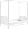 Amori Himmelbett 90x200 cm inkl. Lattenrost, Ausf. MDF weiß lackiert