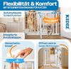 KIDIZ® Absperrgitter zum Klemmen mit Katzenklappe, Türschutzgitter, Autoclose Kinder Treppengitter ohne Bohren | 90° Stopp Schutz, schwenkbar, Treppenschutzgitter Blau, 88 - 94 cm Bild 4