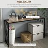 HOMCOM Konsolentisch mit Stahlbeine, im Industriell Stil (Dekotisch, 1-St, Flurtisch), für Flur Eingang Büro, Stahl, 120 x 35 x 75 cm Braun Bild 4