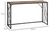 HOMCOM Konsolentisch mit Stahlbeine, im Industriell Stil (Dekotisch, 1-St, Flurtisch), für Flur Eingang Büro, Stahl, 120 x 35 x 75 cm Braun Bild 3