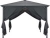 vidaXL Gartenpavillon mit Vorhang Aluminium 3×3 m Schwarz 44640 Bild 2
