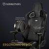 noblechairs Epic Gaming Stuhl - Bürostuhl - Schreibtischstuhl - Echtleder - Inklusive Kissen - Schwarz Bild 4