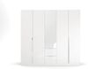 Kleiderschrank Drehtürenschrank Glamour | 5-türig | mit Spiegeltüren & Schubkästen | weiß Hochglanz / alpinweiß | 226x210 Bild 4