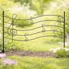 DanDiBo Steckzaun 50 cm Hoch 80 cm Breit Metall Garten Teichzaun Zaunelemente Mobiler Zaun Melody Schwarz Rankhilfe Rankgitter Bild 3