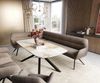 Esszimmerbank Taya-Flex 285x190 cm Strukturstoff Soft Taupe Kreuzgestell kantig Schwarz Taschenfederkern Rechts Bild 2