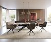 Esszimmerbank Taya-Flex 285x190 cm Strukturstoff Soft Taupe Kreuzgestell kantig Schwarz Taschenfederkern Rechts Bild 4