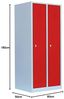 Steelboxx Spind Garderobenschrank Stahlschrank Metallschrank Kleiderspind 180 x 80 x 50 cm Lichtgrau/Rot 2 Abteile 515124 Abteilbreite ca. 400 mm Bild 3