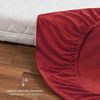 Blumtal® Frottee Spannbettlaken - Kuschelig weiches Bettlaken 120x200 cm, Oeko-Tex 100 Zertifiziert, bis 22cm Matratzenhöhe, Rot Bild 5