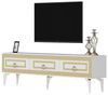 Hanah Home Elegant TV Stand, White & Gold, 180 x 44.6 x 29.6 cm | 100% Melamine Coated Particle Board, 18 mm Thick | Stylish Storage for Modern Living Rooms Bild 5