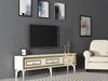 Hanah Home Elegant TV Stand, White & Gold, 180 x 44.6 x 29.6 cm | 100% Melamine Coated Particle Board, 18 mm Thick | Stylish Storage for Modern Living Rooms Bild 2