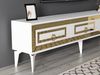 Hanah Home Elegant TV Stand, White & Gold, 180 x 44.6 x 29.6 cm | 100% Melamine Coated Particle Board, 18 mm Thick | Stylish Storage for Modern Living Rooms Bild 3