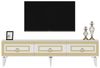 Hanah Home Elegant TV Stand, White & Gold, 180 x 44.6 x 29.6 cm | 100% Melamine Coated Particle Board, 18 mm Thick | Stylish Storage for Modern Living Rooms Bild 4