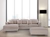 Ecksofa Polsterbezug beige rechtsseitig mit Ottomane OSLO Bild 2