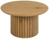AC Design Furniture Yaron Couchtisch in Wildeichenoptik, Säulenfuß mit Lamellenfront, Runder Couchtisch, Ø: 80 x H: 42 cm Bild 3