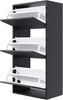 Selsey 'Veldio' Wand-Schuhschrank mit 3 Klappen, schwarz, ca. 103 x 50 x 30 cm Bild 4