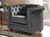 Vente-unique - Sessel - Samt - Anthrazit - CHESTERFIELD Bild 4