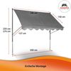Angerer Freizeitmöbel Klemmmarkise orange-braun, Ausfall: 150 cm, versch. Breiten Bild 4