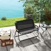 Outsunny Campingstuhl Sitzbank Klappbare 2-Sitzer Campingbank Klappbank bis 220 kg belastbar (Gartenbank, 1 St), für Camping, Terrasse, Mesh, Schwarz, 108 x 65 x 73 cm Bild 2