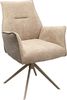 Kare Design Drehstuhl Liverpool, Greige, 49 cm Sitzhöhe, Esszimmerstuhl, Polsterstuhl, mit Armlehnen, Drehbar, Wohnzimmer, 90 x 64 x 61 cm (H/B/T) Bild 5