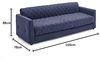 Atlantic Home Collection Kelly Schlafsofa mit Taschenfederkern und praktischem Topper, blau, 226 x 86 x 78 cm (BxTxH) Bild 3