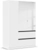rauch Kleiderschrank, Drehtürenschrank COSTA, 3-türig, 2 Spiegeltüren, 2 Schubkästen, push-to-open, Alpinweiß, 136 x 197 x 54 cm