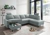 Wohnlandschaft >Pris< U-Form, Funktionen, cord aqua - 153x305x75x200 (LxBxHxT) Bild 3