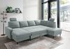 Wohnlandschaft >Pris< U-Form, Funktionen, cord aqua - 153x305x75x200 (LxBxHxT) Bild 2