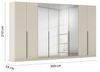 Rauch Möbel Alabama, Kleiderschrank für Schlafzimmer, Kinderzimmer, Wohnzimmer, Garderobe, Flur, 8-türig, Spiegel, mit Zubehör Premium, Farbe Beige, Breite 360 cm Bild 3
