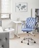 Schreibtischstuhl PRINCESS Samtstoff Hellblau Bild 2