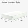 Zinus Einzelbett-Matratze, Memory-Schaum, 90x190 cm, Höhe 20 cm, mittlere Festigkeit, hautfreundlich, orthopädisch, Komfortschaum, grüner Tee, entworfen in Großbritannien Bild 2