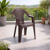 4er Stapelstuhl Gartenstuhl Bistrostuhl Kunststoff Rattan Optik Mokka Bild 4