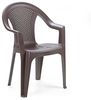 4er Stapelstuhl Gartenstuhl Bistrostuhl Kunststoff Rattan Optik Mokka Bild 3