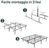 Zinus Justin Bett 80x190 cm – Bettgestell 36 cm hoch mit Stauraum unter dem Bett – Plattformbett aus Metall – Schwarz Bild 4