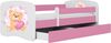 Kocot Kids 'Teddybär mit Schmetterlingen' Einzelbett pink/weiß 80x180 cm inkl. Rausfallschutz, Matratze, Schublade und Lattenrost Bild 4