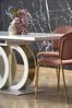 designimpex Esstisch Design HAG-777 Weiß Hochglanz - Gold ausziehbar 160 - 200 cm Bild 3
