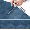 ANRO Küchenläufer Teppichläufer Läufer Textil BAKER Premium, Eckig, Bodenläufer 100x67cm Blatt Blau pflegeleicht Bild 3
