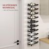 HOMCOM Weinregal Flaschenregal für 10 Weinflaschen, Flaschenhalter, Aufbewahrungsregal aus Stahl 1-tlg, für Küche, Esszimmer Schwarz Bild 3