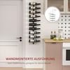 HOMCOM Weinregal Flaschenregal für 10 Weinflaschen, Flaschenhalter, Aufbewahrungsregal aus Stahl 1-tlg, für Küche, Esszimmer Schwarz Bild 4