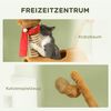 PawHut Kratzbaum mit Höhle, Spielball, Jutestämme, 98 cm hoch, für mittelgroße Katzen, Braun Bild 3