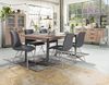 Home4You Polsterstuhl, 2er Set, Grau, Polyester, Edelstahlgestell, mit Keder aus Kunstleder Bild 2