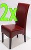 2er-Set Esszimmerstuhl Küchenstuhl Stuhl Latina, LEDER ~ rot, dunkle Beine Bild 4