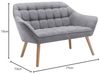 Vente-unique - CASERTA Sofa Stoff Grau - B 73 cm x H 77 cm x L 127 cm Bild 3
