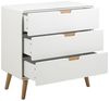 AC Design Furniture Rasmus Kommode, Top, Korpus und 3 Schubladen Weiss UV lackiert MDF, Gestell NC lackiert Eiche mit Soft Close, 80 x 40 x 80 cm, Weiß Bild 5