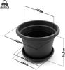 BigDean 4 Stück Blumentopf mit Untersetzer rund ø 20 cm Anthrazit – wetterfester Pflanzkübel Made in Europe Bild 3