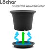 BigDean 4 Stück Blumentopf mit Untersetzer rund ø 20 cm Anthrazit – wetterfester Pflanzkübel Made in Europe Bild 4