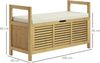 HOMCOM Sitzbank Schuhbank mit Klappdeckel, Schuhregal (Garderobenbank, 1-St, Flurbank), für Diele, Flur, Bambus, Natur, 100 x 40 x 60 cm Bild 3