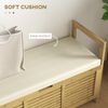 HOMCOM Sitzbank Schuhbank mit Klappdeckel, Schuhregal (Garderobenbank, 1-St, Flurbank), für Diele, Flur, Bambus, Natur, 100 x 40 x 60 cm Bild 5