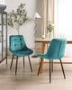 Esszimmerstuhl Samtstoff blau 2er Set MELROSE Bild 2